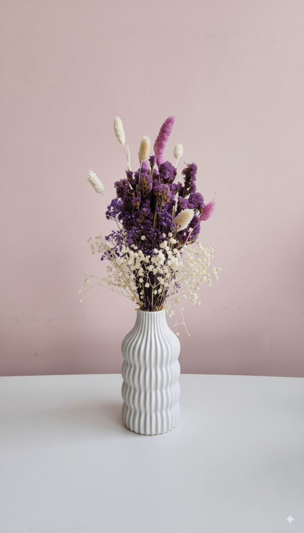 Lavender with Matt white vase – Pampasious