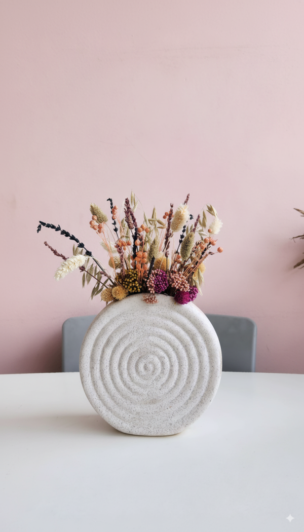 Rice flowers with Spiral Ceramic Vase – Pampasious