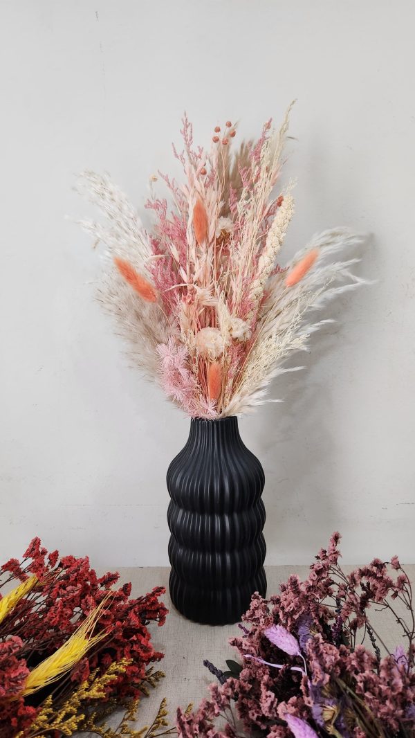 Sunset Meadow in Noir with Vase – Pampasious