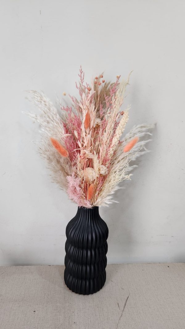 Sunset Meadow in Noir with Vase – Pampasious