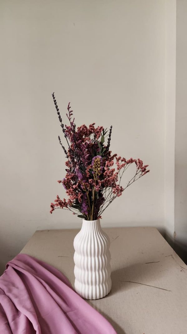 Lavender Dusk with White Ceramic Vase – Pampasious