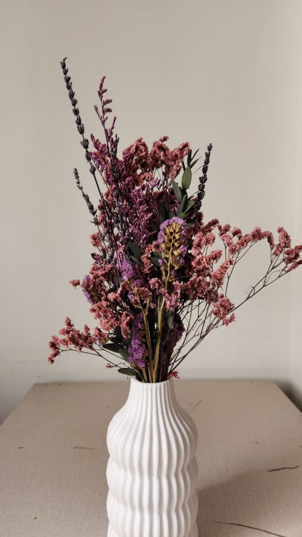 Lavender Dusk with White Ceramic Vase – Pampasious