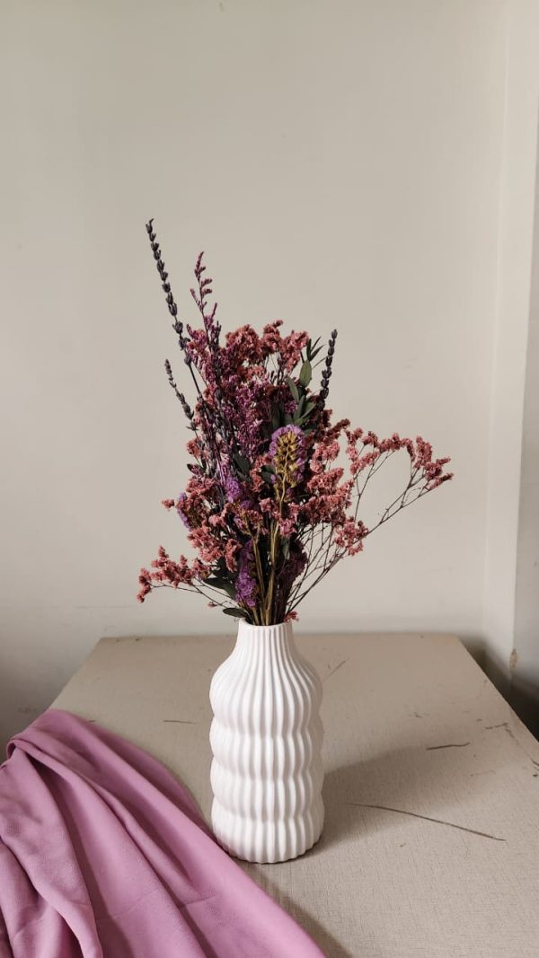 Lavender Dusk with White Ceramic Vase – Pampasious