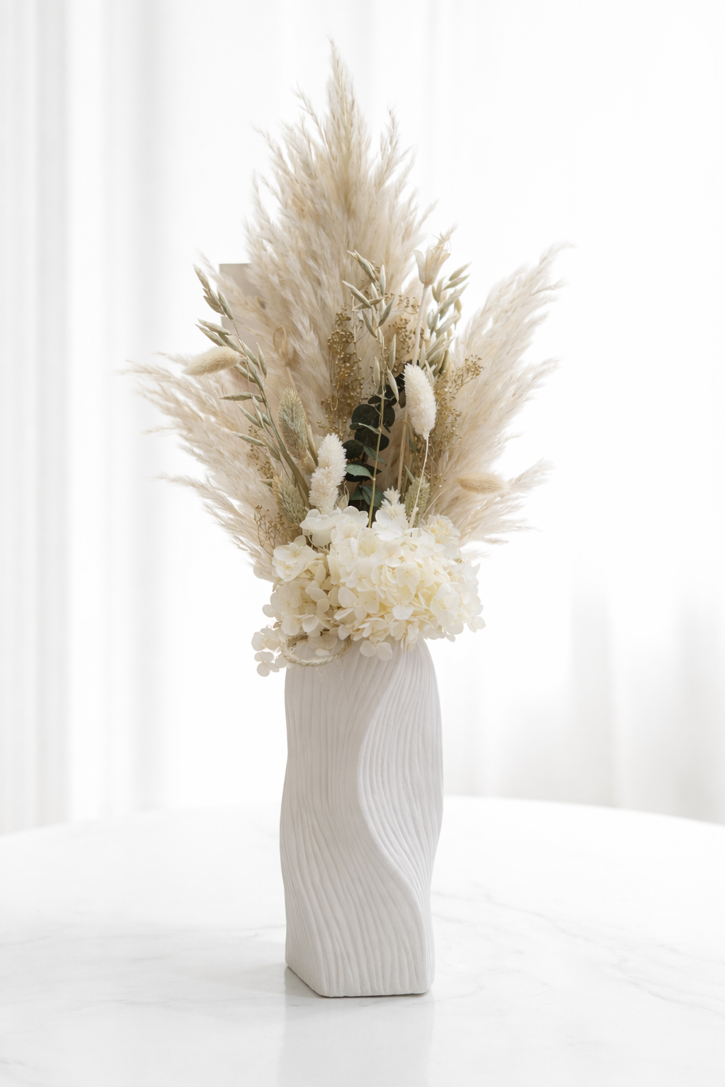 Ivory Pampas Arrangement